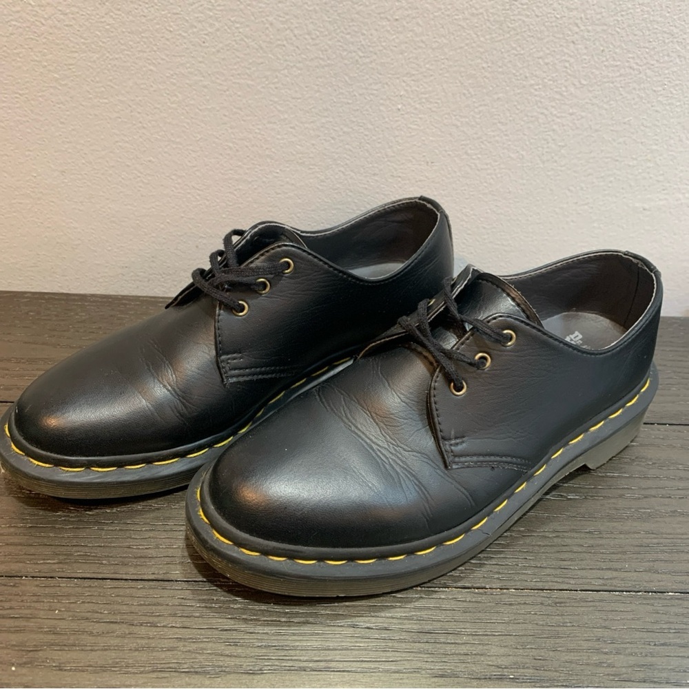 Dr Martens Black-Leather Lace Up Oxford Shoes - Men's 6 - For REPAIR